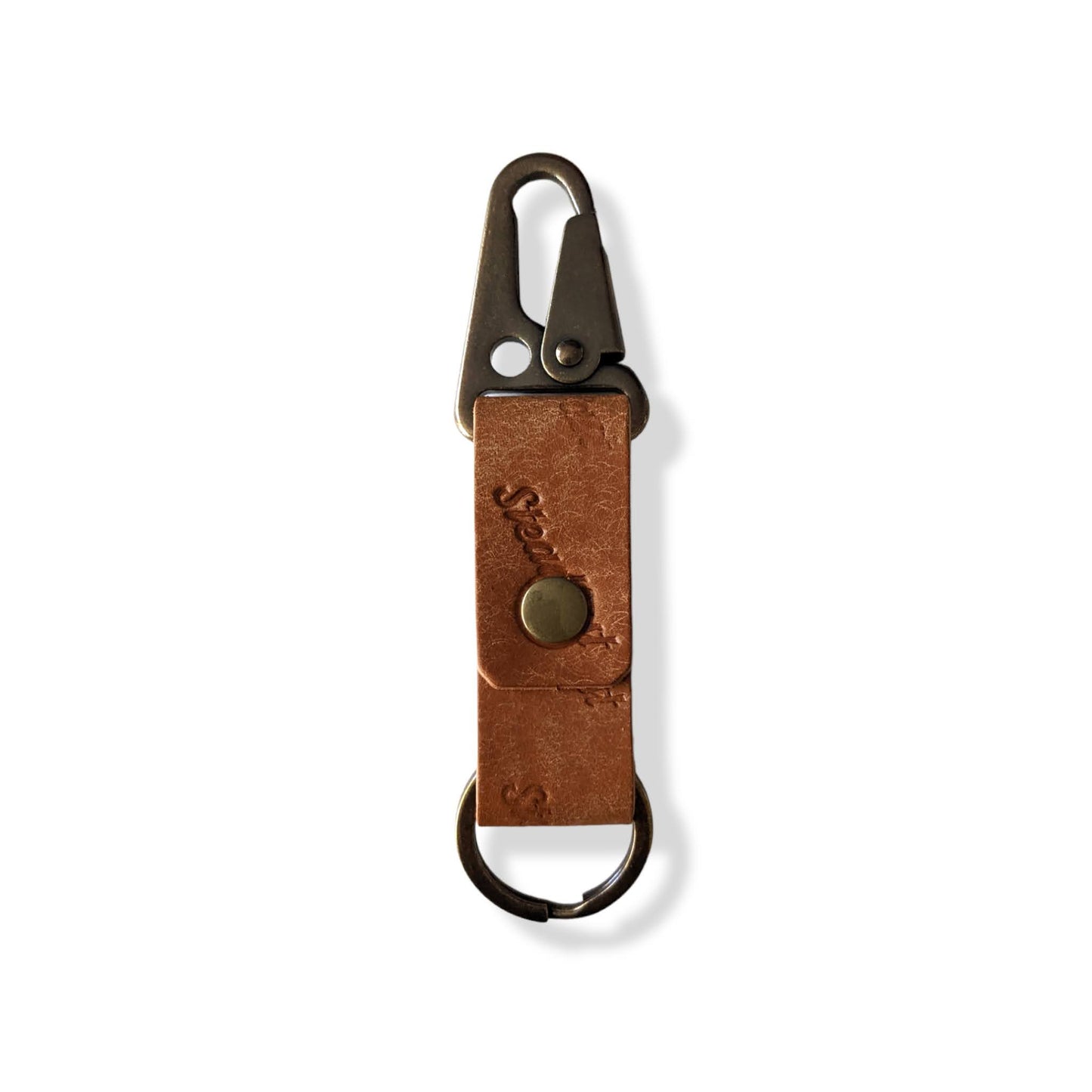 Key Fob - Cognac and Antique Brass