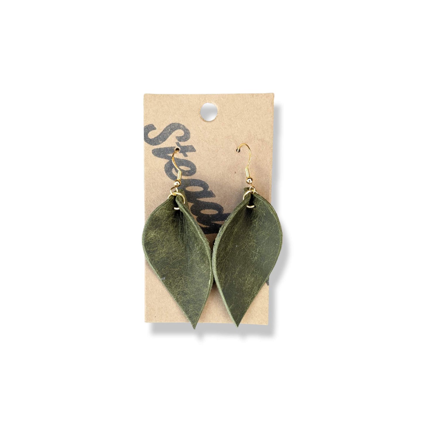 Leaf Earring - Olive