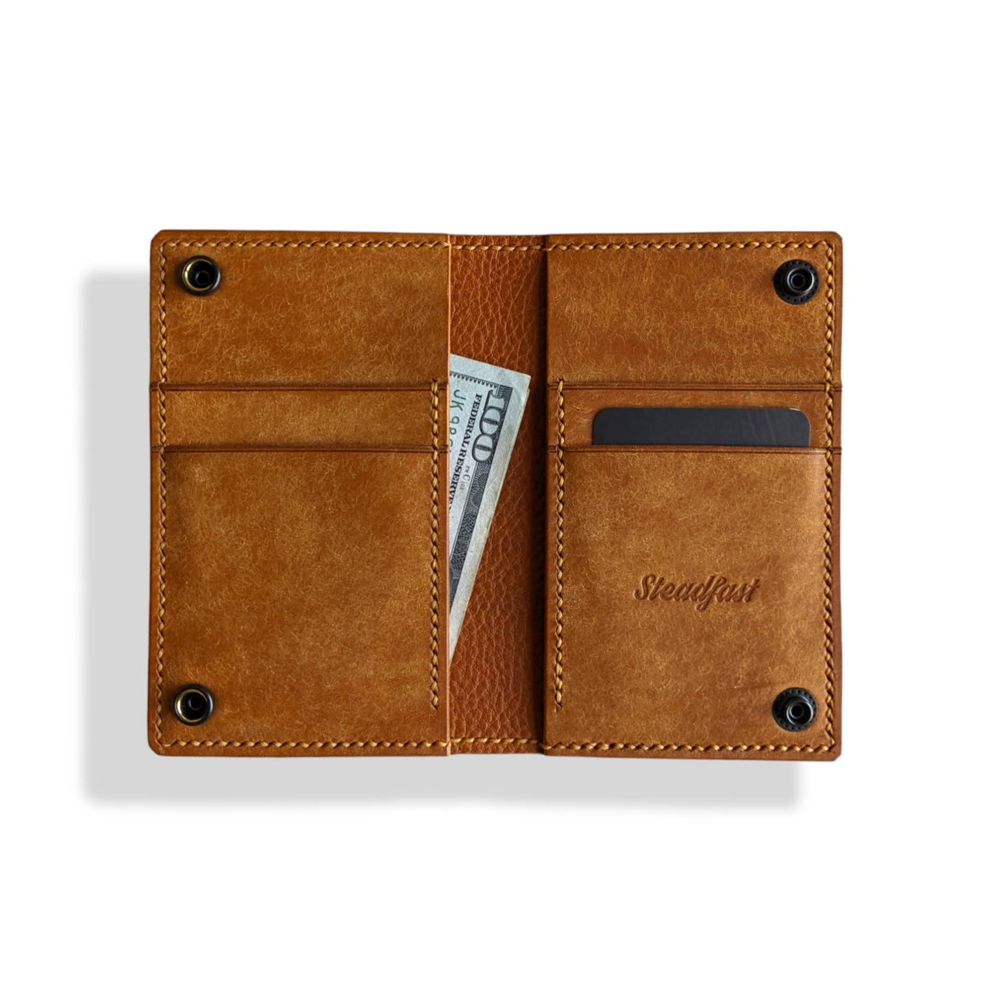 Spa City Wallet w/ Snaps - Cognac