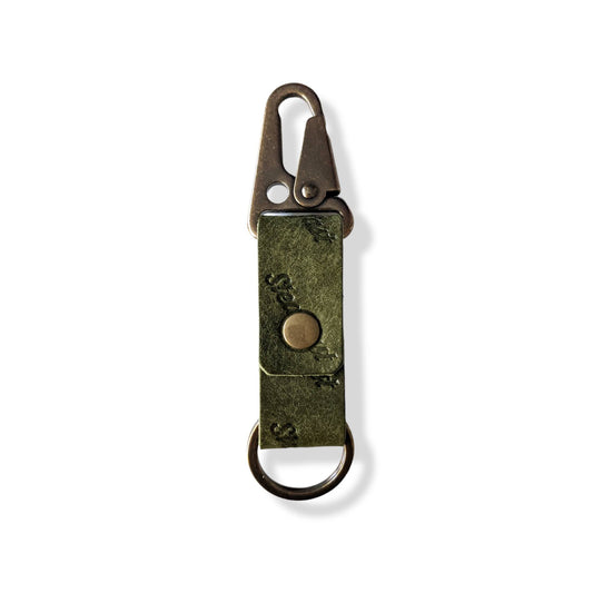 Key Fob - Olive and Antique Brass